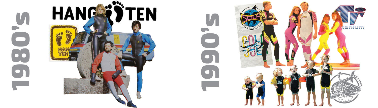 1980s and 1990s products from The Wetsuit Factory - Trade Wetsuits in Cornwall